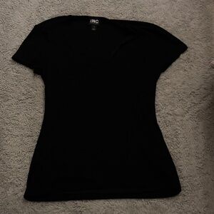 INC International Concepts Women's Classic Black Tee